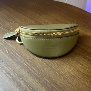 Kate Spade Olive Green Coin Pouch with Gold Zipper